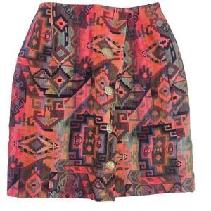 Vintage TARANGO Designs by Mary Gonzales Southwestern Geometric Mini Skirt Small